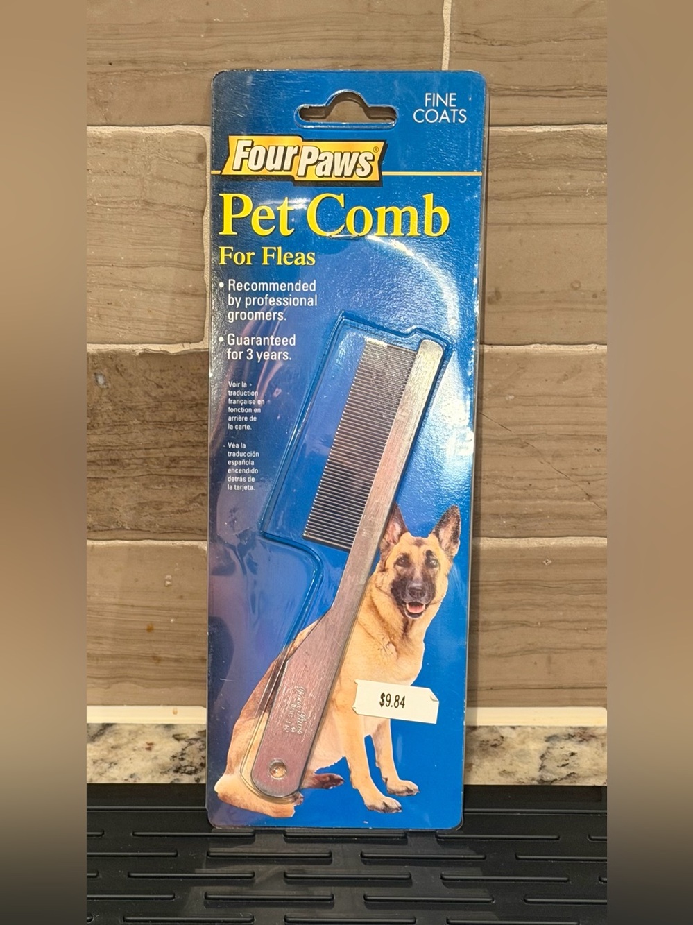Vintage NOS Four Paws Metal Pet Comb For Fleas Fine Coat Dog Grooming #GC 112